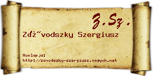 Závodszky Szergiusz névjegykártya